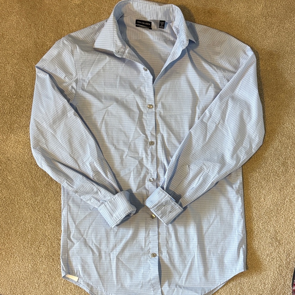 Van Heusen Light Blue Patterned Button Down Shirt